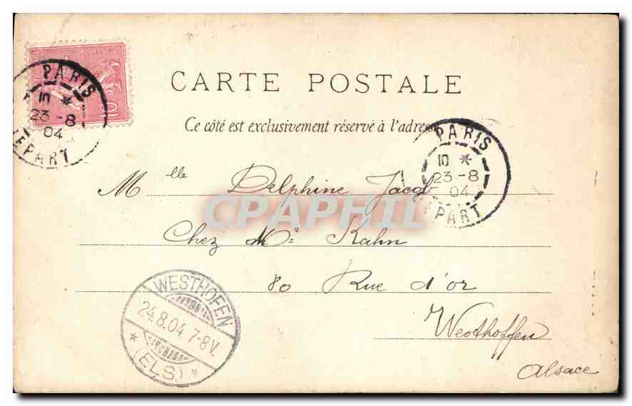CPA Pensees Femme — Rückseite