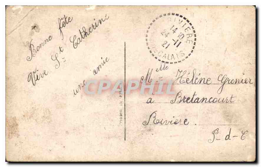 CPA Souvenir et pensees Femme — Verso