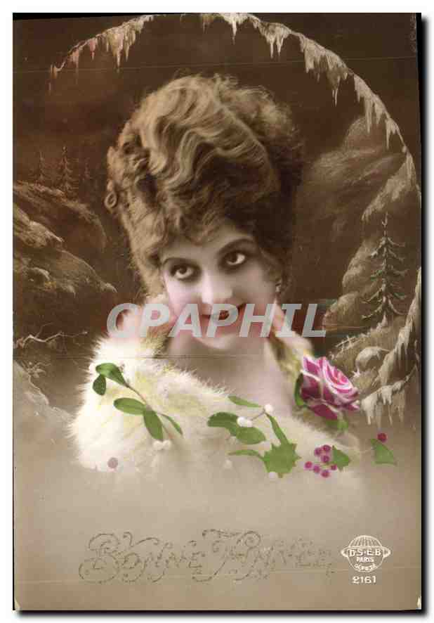 CPA Bonne Annee Femme