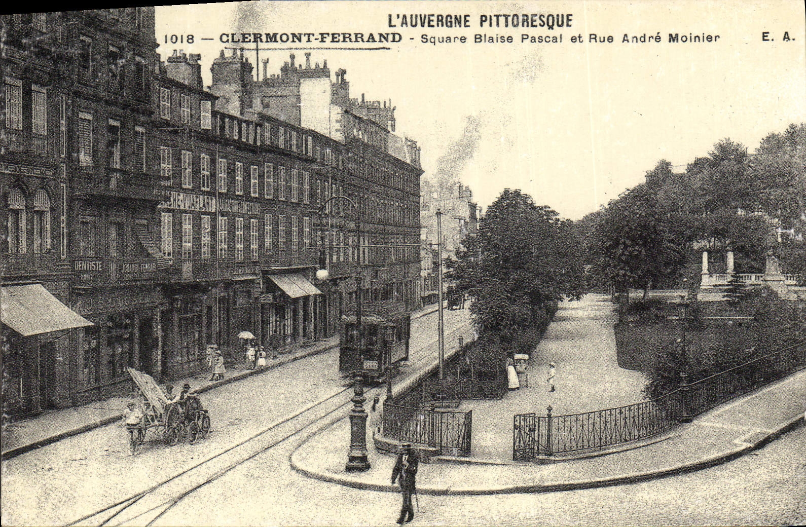REPRO L'Auvergne Pittoresque Clermont Ferrand Square Blaise Pascal et Rue Andre Moinier 