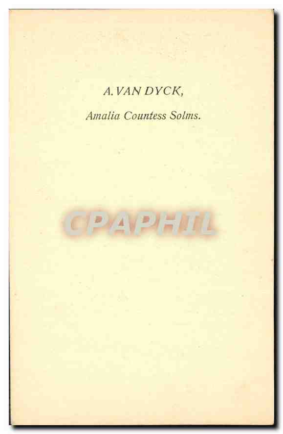 CPA A Van Dyck Amalia Countess Solms  — Verso