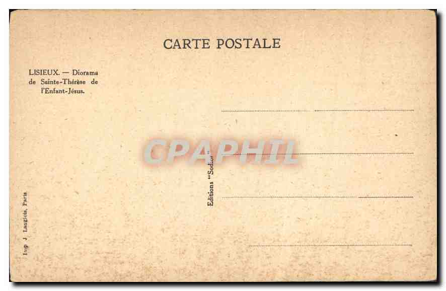 Sainte-Thérèse de l'Enfant-Jésus — Apothéose — Éditions J. Langlois Paris — Achterkant