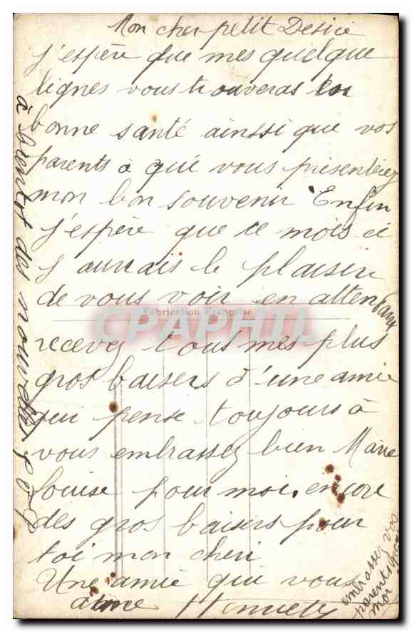 CPA Femme — Verso