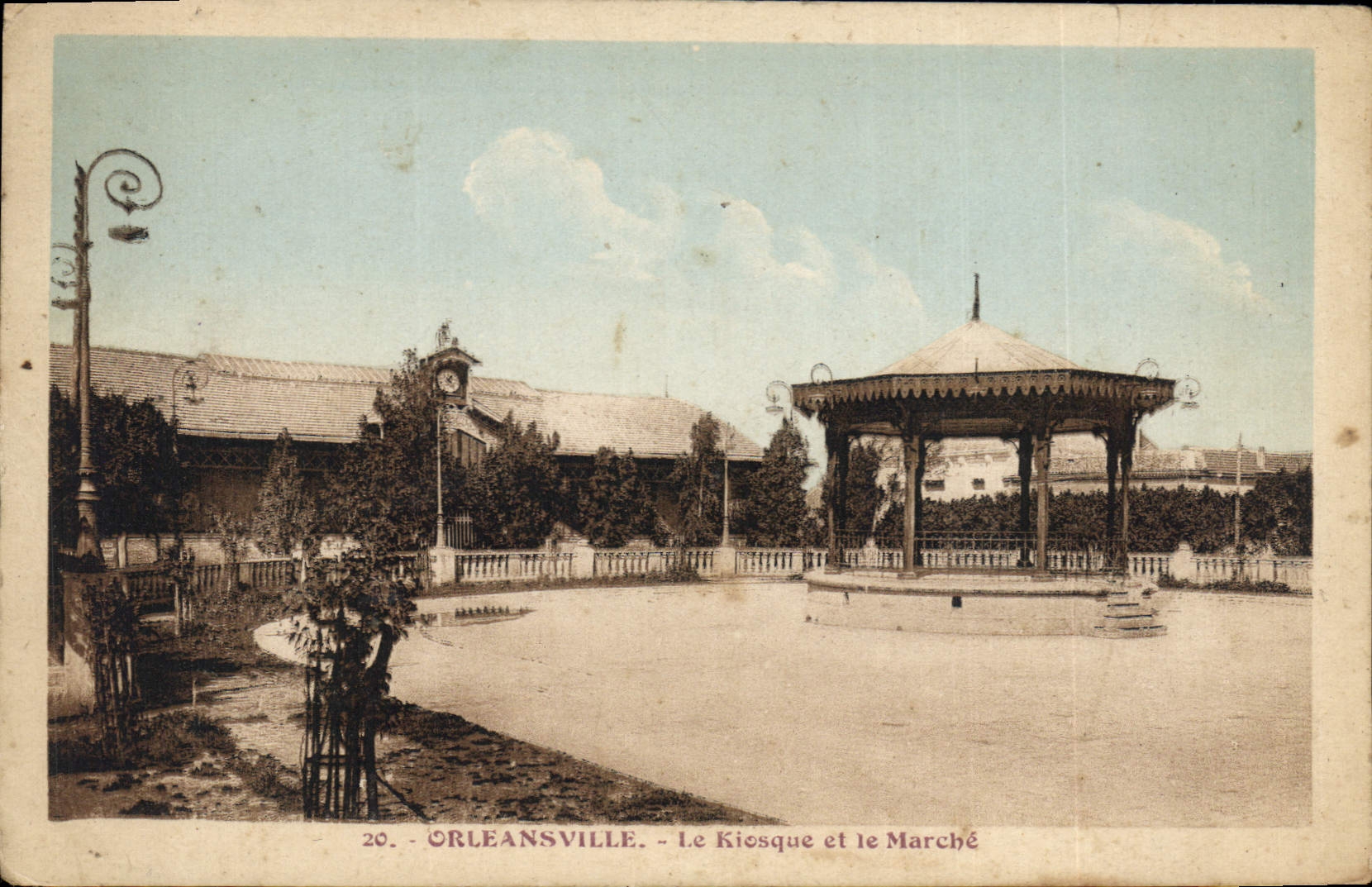 Orléansville - Der Kiosk und der Markt — Phototype Etablissement d'Alger, n°20