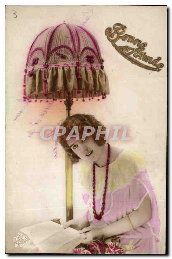 CPA Bonne Annee Femme