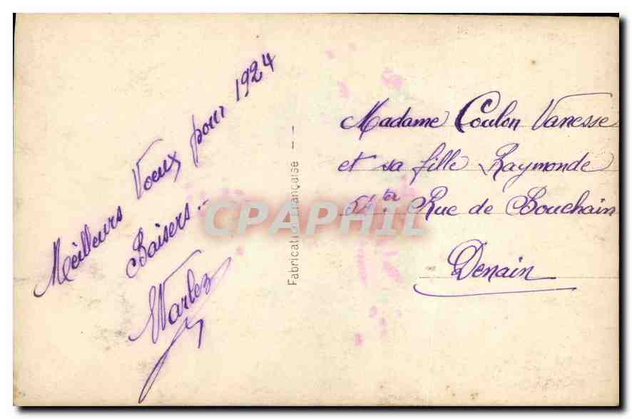 CPA Bonne Annee Femme — Verso