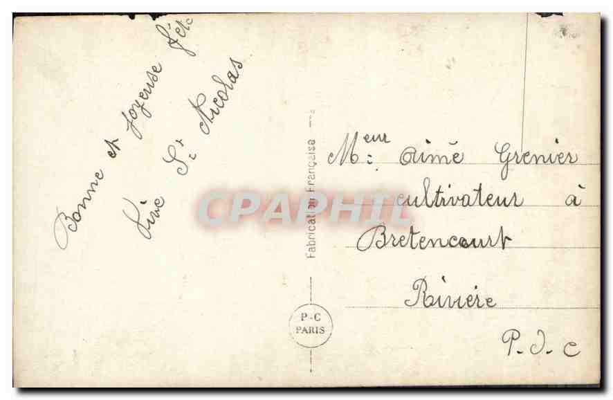 CPA St Nicolas Femme — Verso