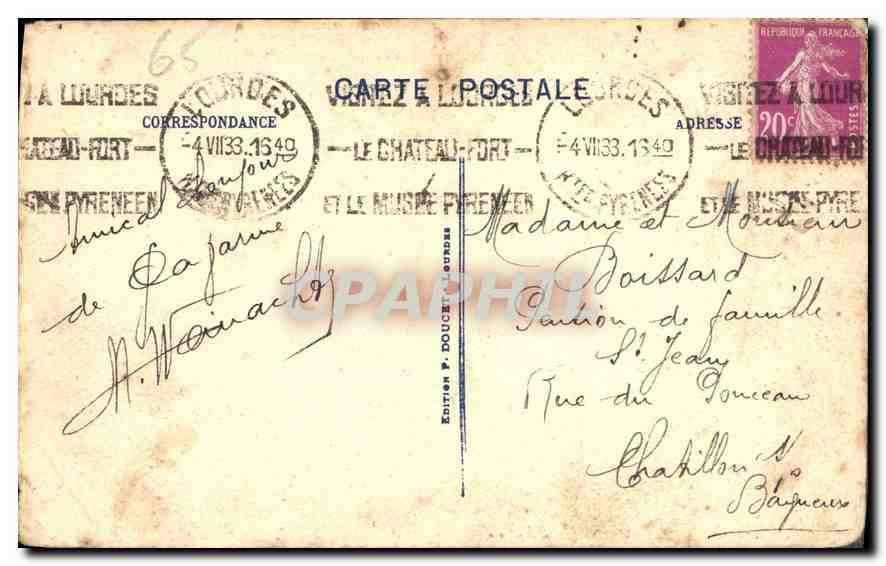 CPA Gavarnie Le Cirque  — Verso