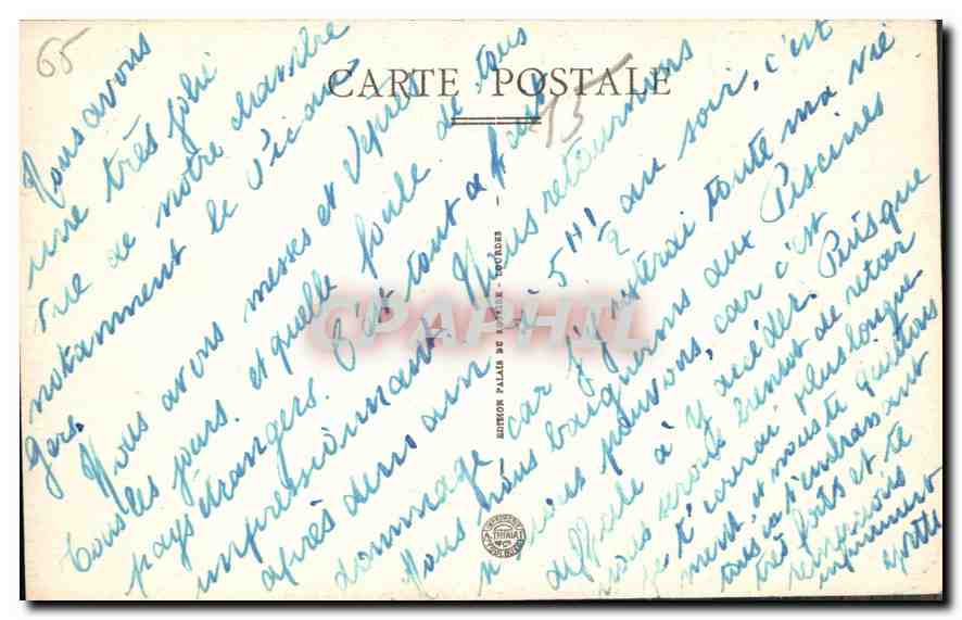 CPA Lourdes Vallee d'Argeles prise du Pic du Jer  — Verso