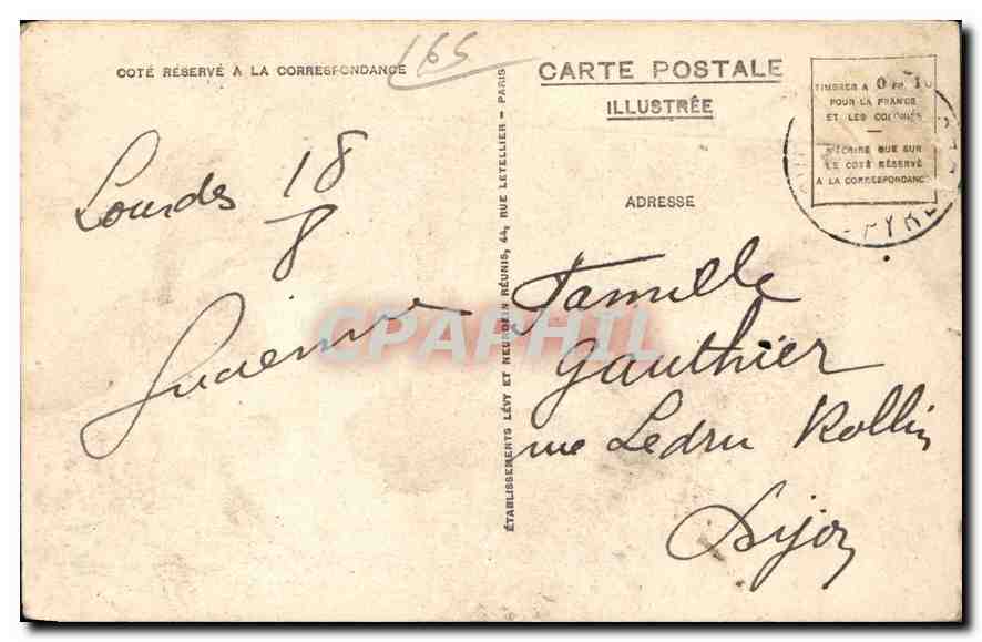 CPA Lourdes Vue sur le Chateau et les Montagnes  — Verso