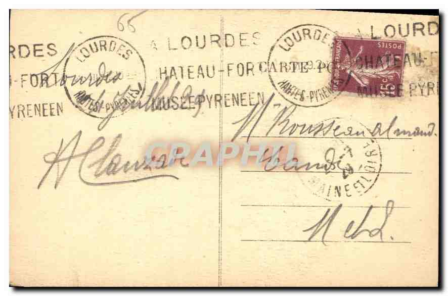 CPA Les Pyreenes Lourdes La Basilique et le Monument de la Reconnaissance a N D de Lourdes  — Rückseite