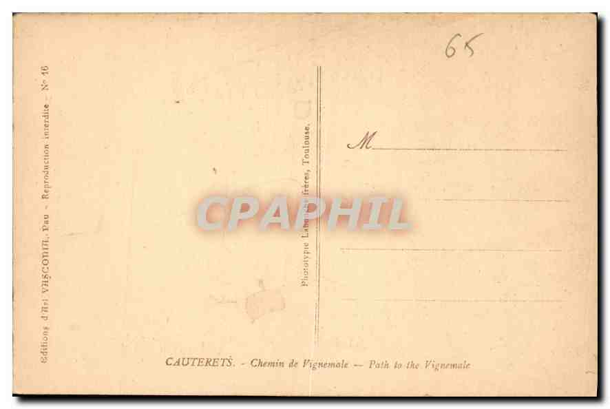 Cauterets — Chemin de Vignemale — Éditions d'Arts Vhiscorni, Toulouse — Reverso