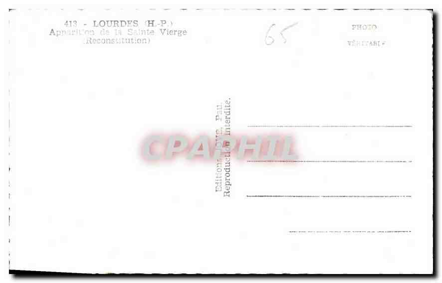 CPA Lourdes H P Apparition de la Sainte Vierge Reconstution  — Rückseite