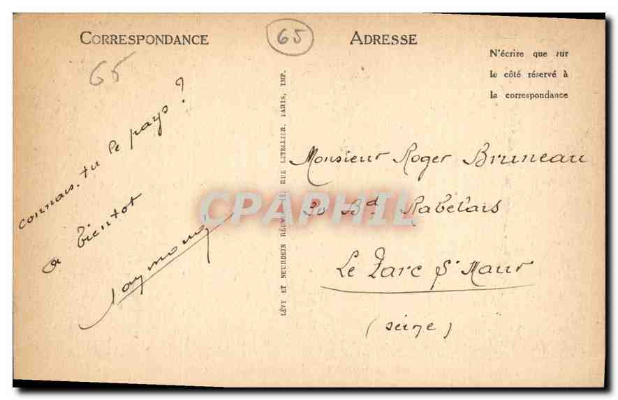 CPA Lourdes La Basilique  — Verso