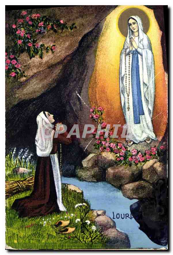 CPA Lourdes Apparition 