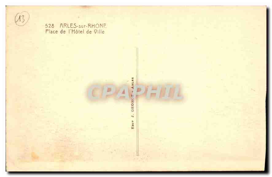 CPA Arles sur Rhone Place de l'Hotel de Ville  — Verso