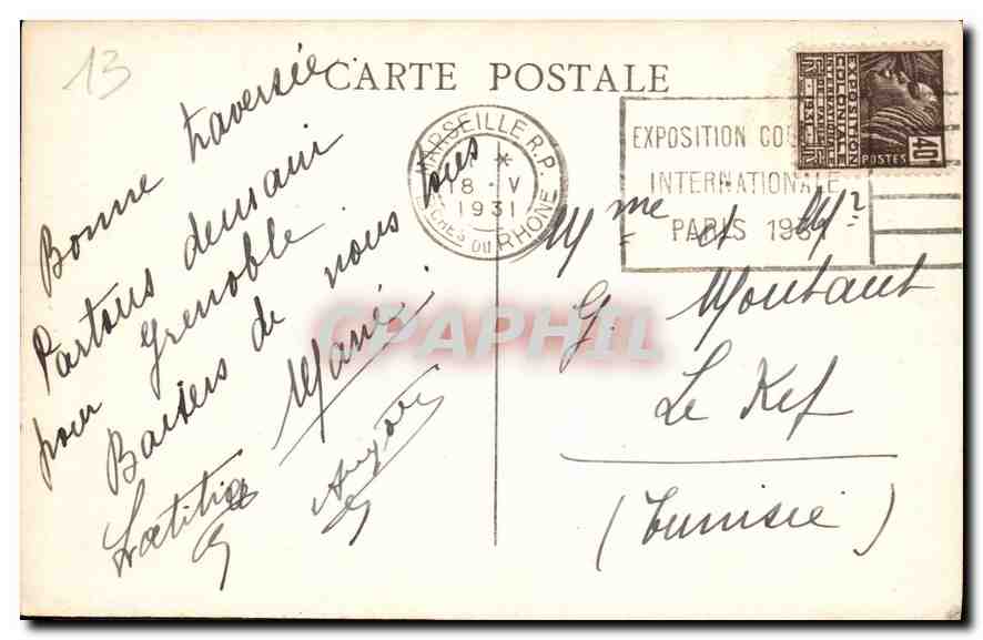 CPA Marseille Le Fort St Jean  — Verso