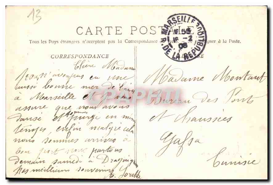CPA Marseille Le Chateau d'If  — Rückseite