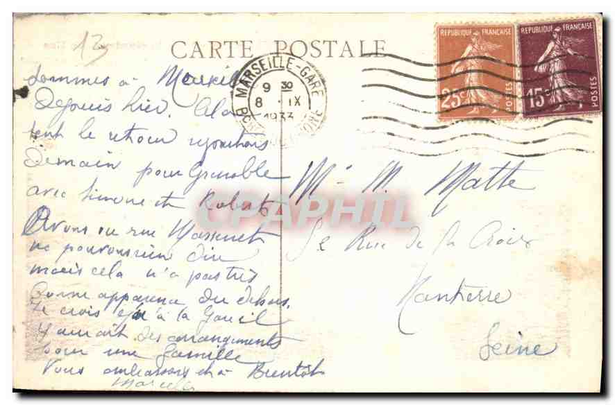 CPA Marseille N D de la Garde et les Iles  — Rückseite