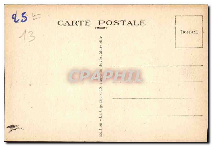 CPA Marseille Le Bassin de Carenage et le Pont Transbordeur  — Rückseite