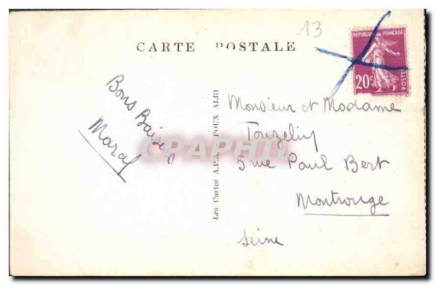 CPA Les Bouches du Rhone illustrees Marseille La Fontaine Cantini  — Verso