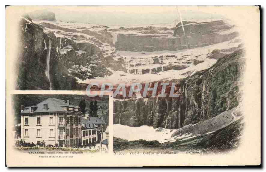 CPA Gavarnie Vue du Cirque de Gavarnie Grand Hotel des Voyageurs