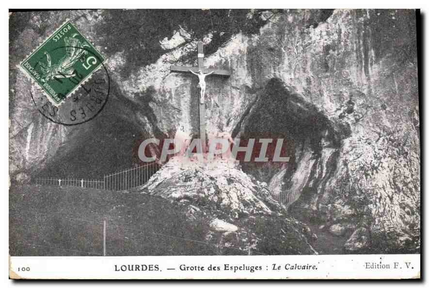 CPA Lourdes Grotte des Espeluges Le Calvaire 