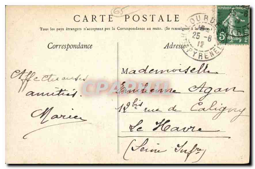 CPA Lourdes Vue generale de Lourdes  — Verso