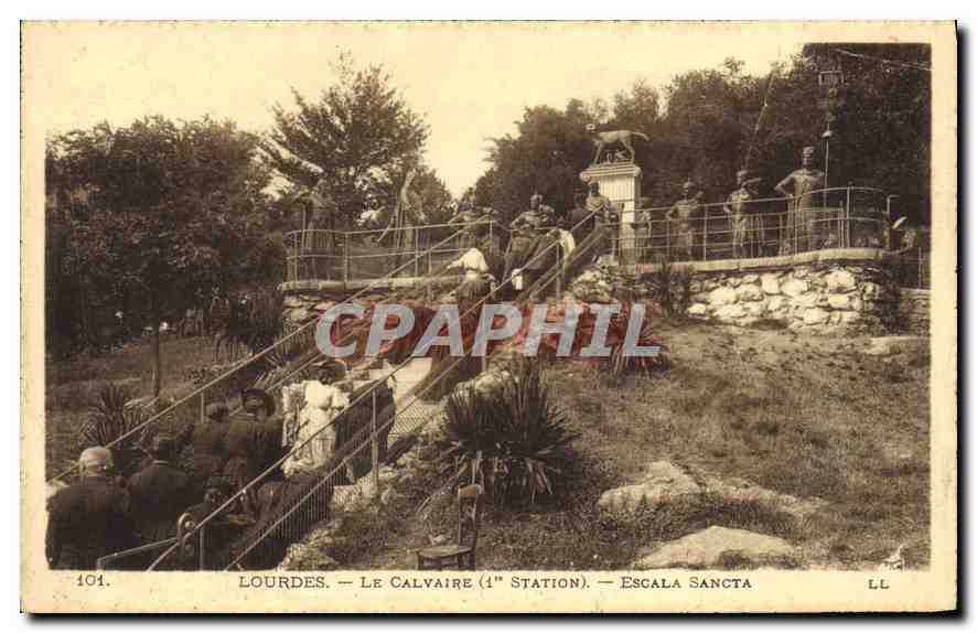 CPA Lourdes Le Calvaire I Station Escala Sancta 