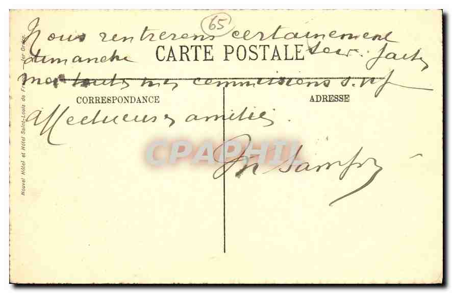 CPA Lourdes Le Calvaire I Station Escala Sancta  — Verso
