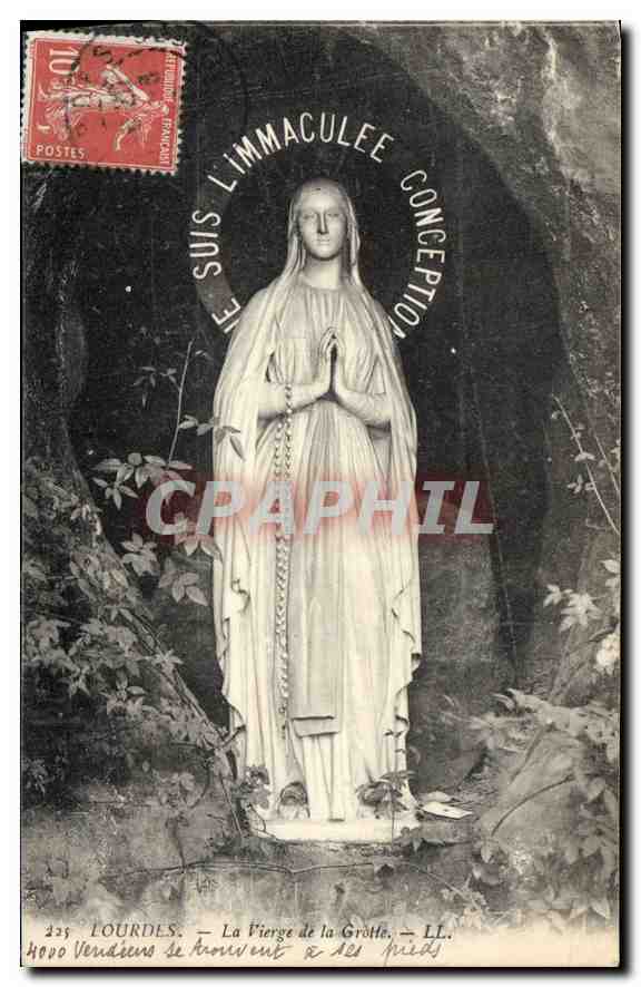 CPA Lourdes La Vierge de la Grotte 
