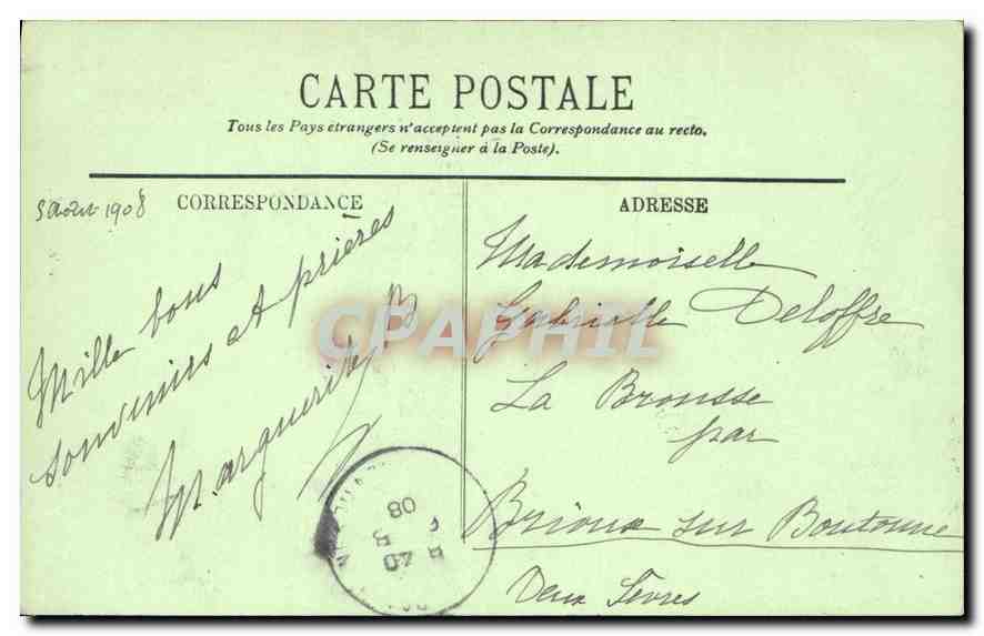 CPA Lourdes La Vierge de la Grotte  — Verso