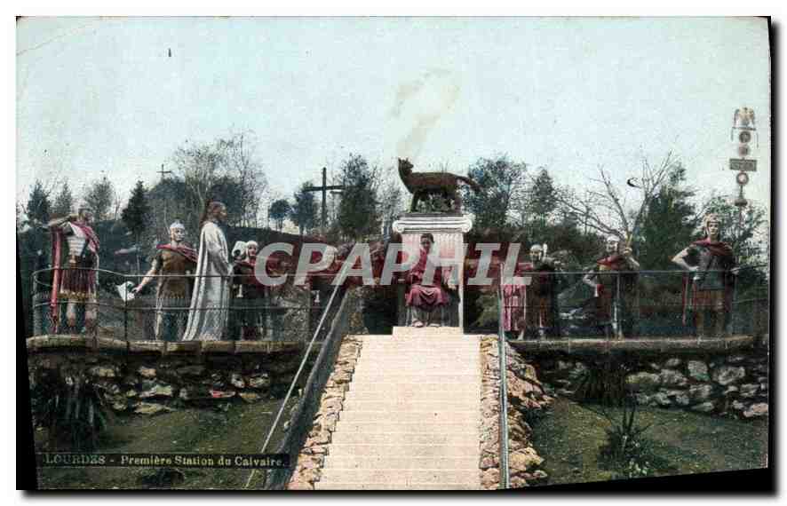 CPA Lourdes Premiere Station du Calvaire 