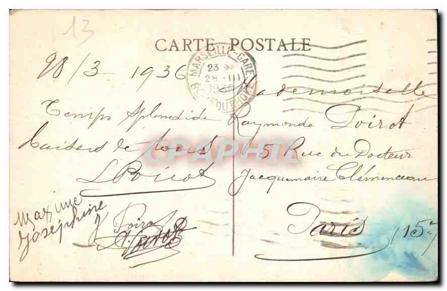 CPA Marseille Le Chateau D'If  — Verso