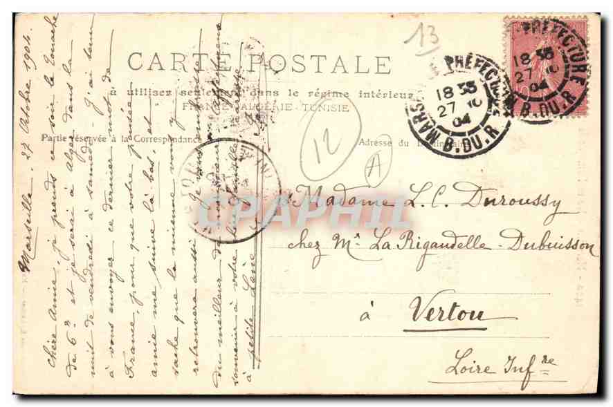 CPA Marseille Notre Dame de la Garde  — Rückseite