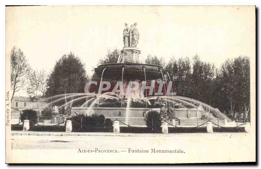 Aix-en-Provence — Monumental Fountain — Papeterie A. Leau