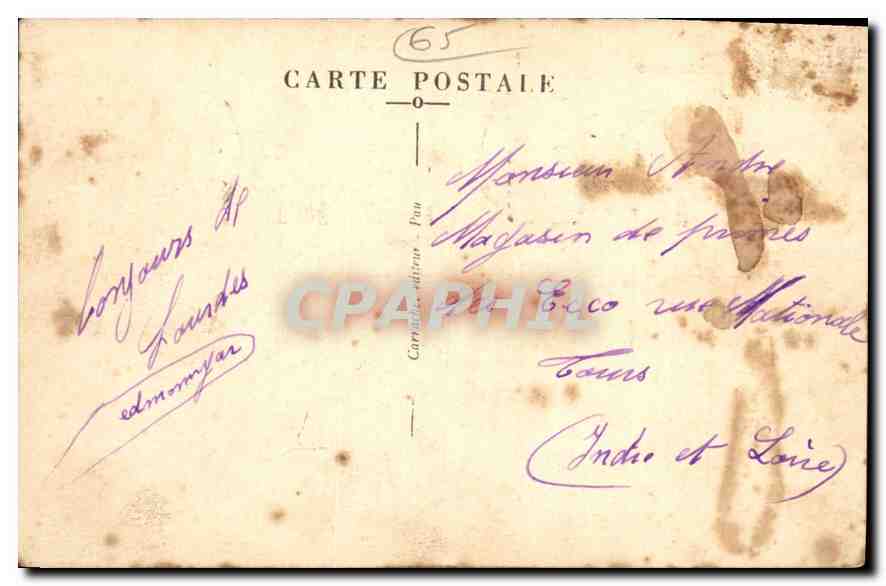 CPA Lourdes La Basilique et le Grave  — Verso