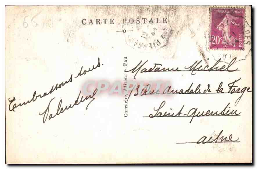 CPA Luz St Sauveur H P Gouffre de l'Echelle  — Rückseite