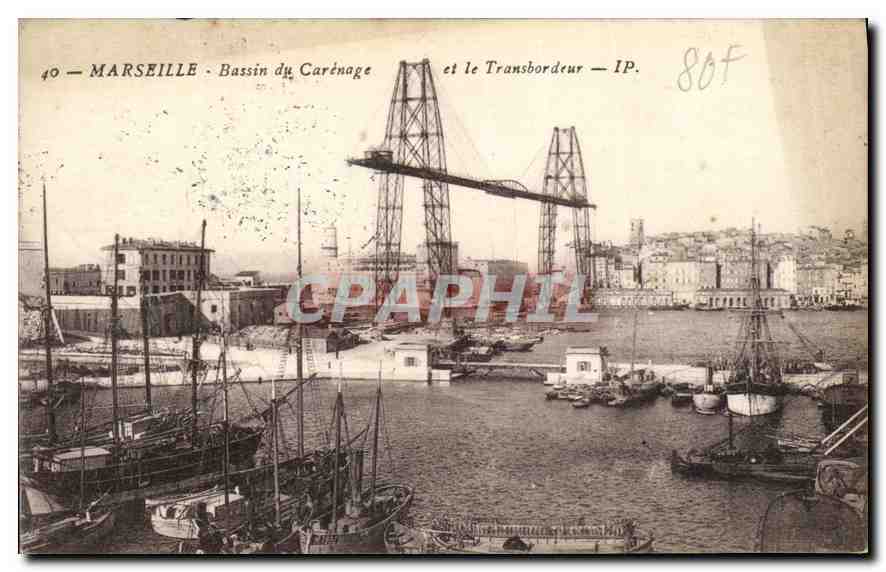 CPA Marseille Bassin du Carenage et le Transbordeur Bateaux
