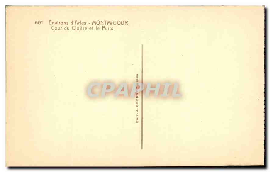 CPA Environs d'Arles Montmajour Cour du Cloitre et le Puits  — Rückseite