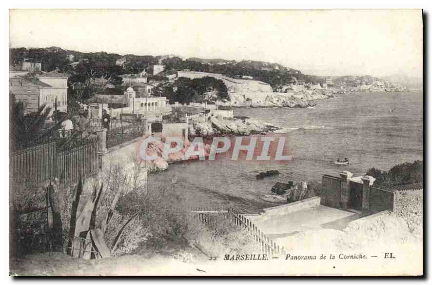 CPA Marseille Panorama de la Corniche 