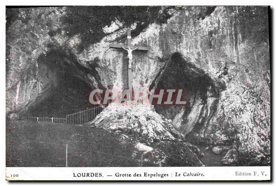CPA Lourdes Grotte des Espeluges Le Calvaire 