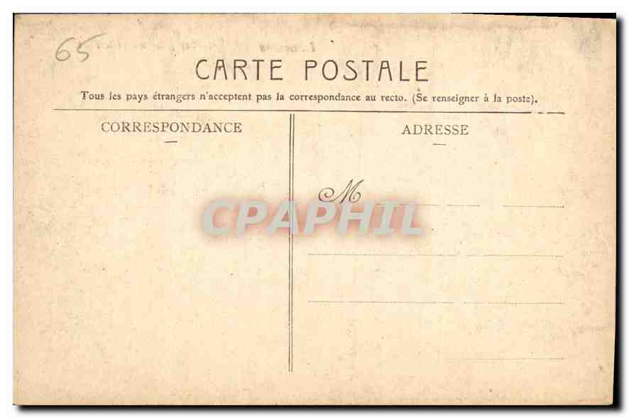 CPA Lourdes Vue generale et le Fort  — Verso