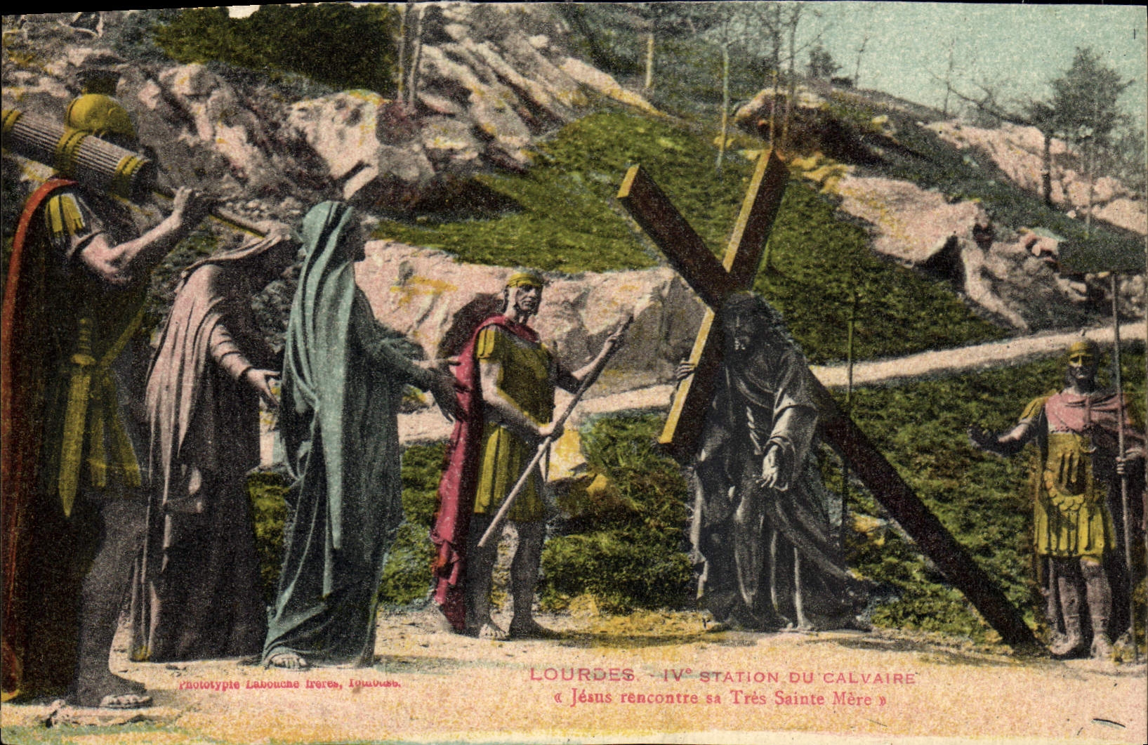 CPA Lourdes IV station du Calvaire Jesus sa Tres Sainte Mere 