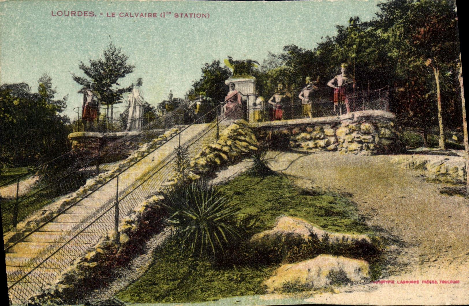 CPA Lourdes Le Calvaire Ier Station 