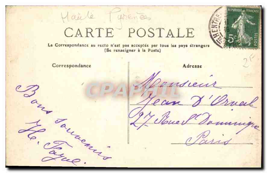 CPA Les Pyrenees Lourdes La Basilique et le Pic du Jer  — Verso