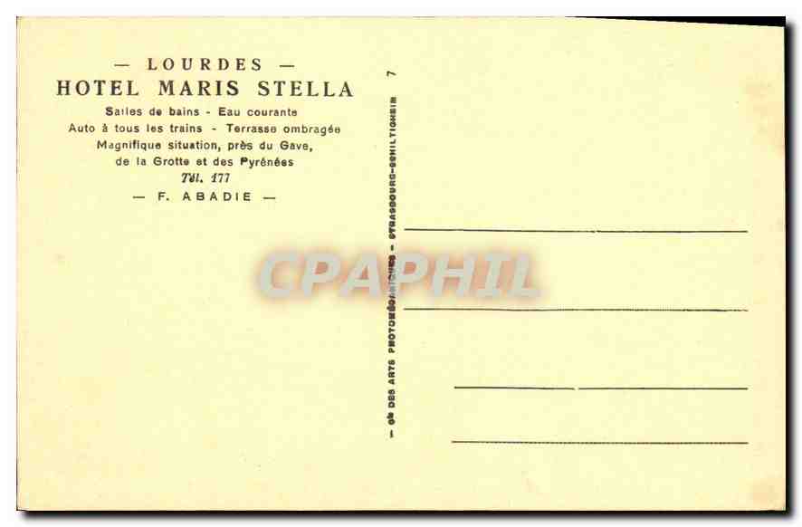 Lourdes - La Basilique et le Gave, vue prise de l'Hôtel Maris Stella — Rückseite
