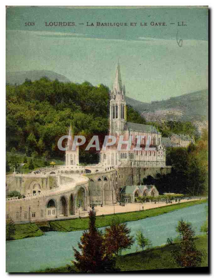 Lourdes — La Basilique et le Gave — LL. — n° 103