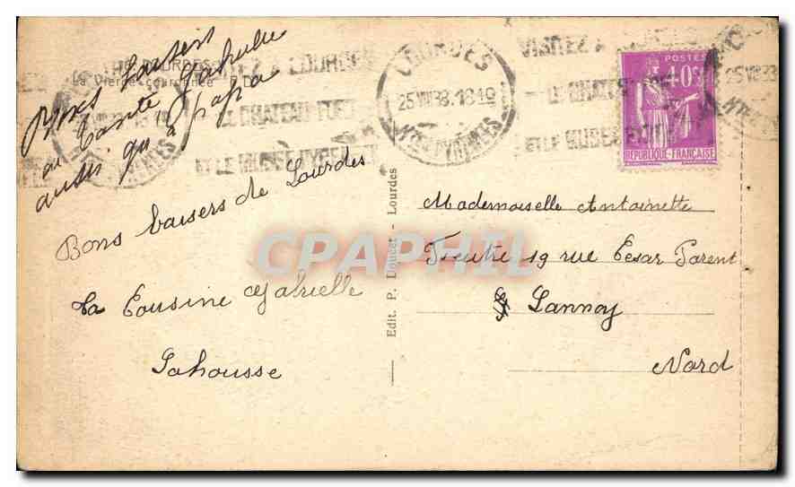 CPA Lourdes la Vierge Couronnee  — Verso