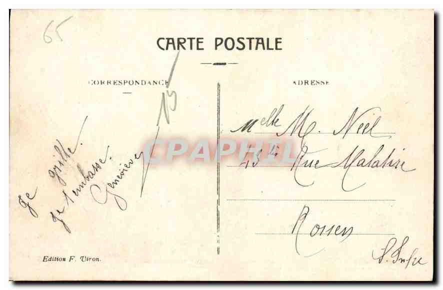 CPA Lourdes Vierge Couronnee et Chateau  — Verso